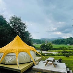 Chic River Glamping Tent by Stowe Hot Tub & Sauna
